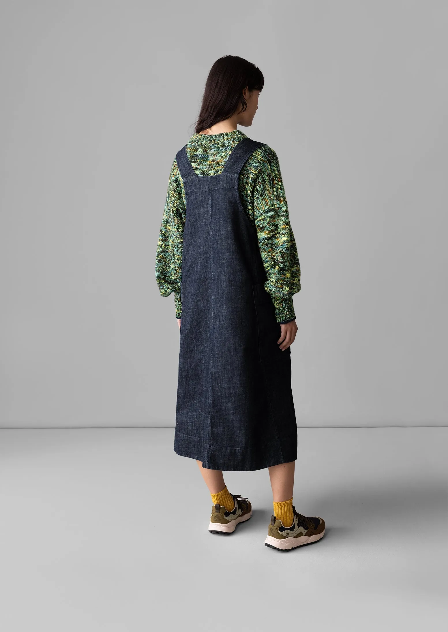 Thea Organic Indigo Denim Pinafore Dress | Indigo sold by TOAST product image thumbnail 3