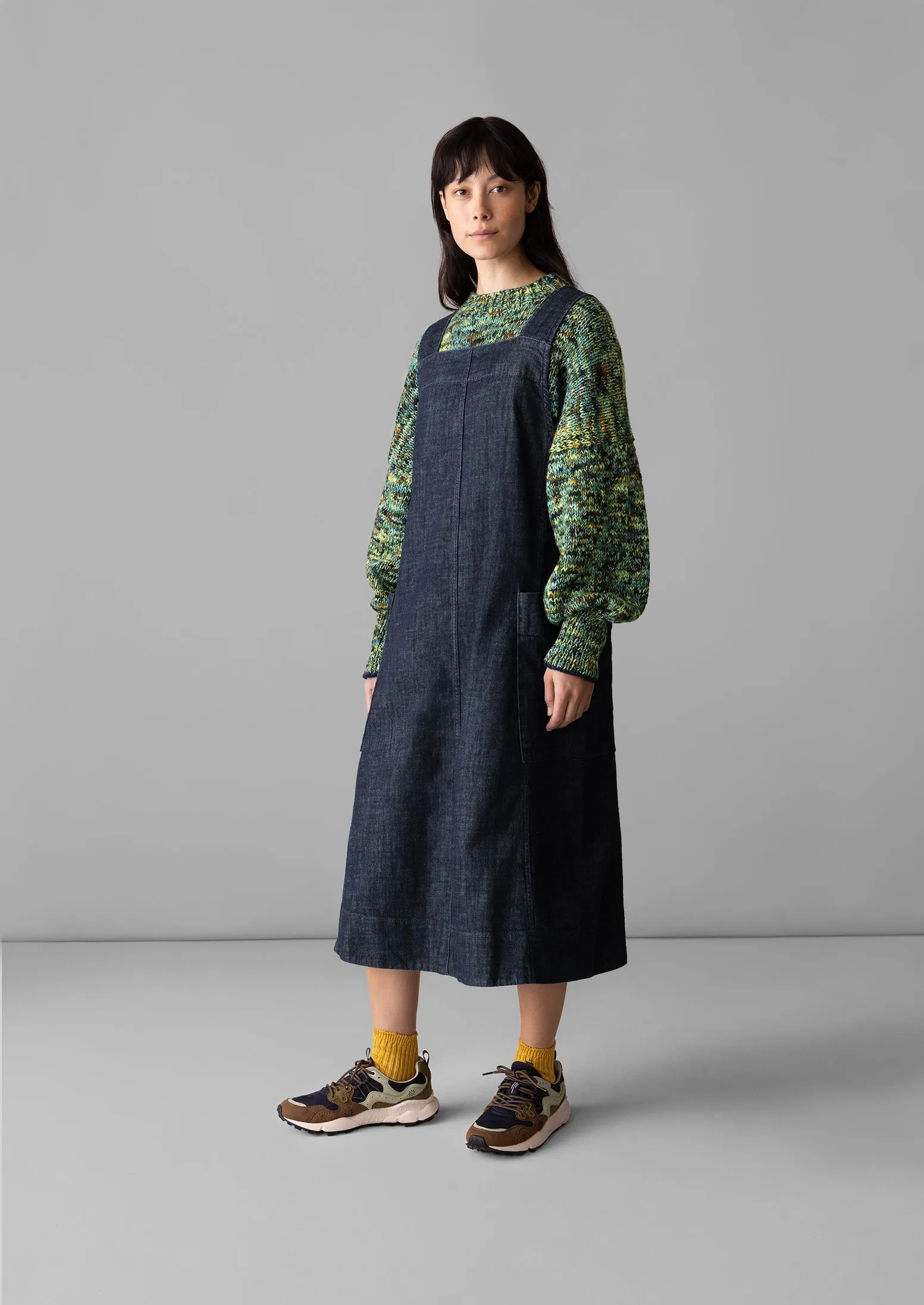 Thea Organic Indigo Denim Pinafore Dress | Indigo sold by TOAST product image thumbnail 2