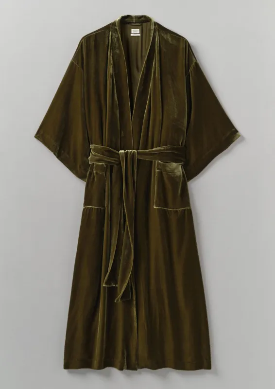 Silk Velvet Gown | Rich Olive sold by TOAST