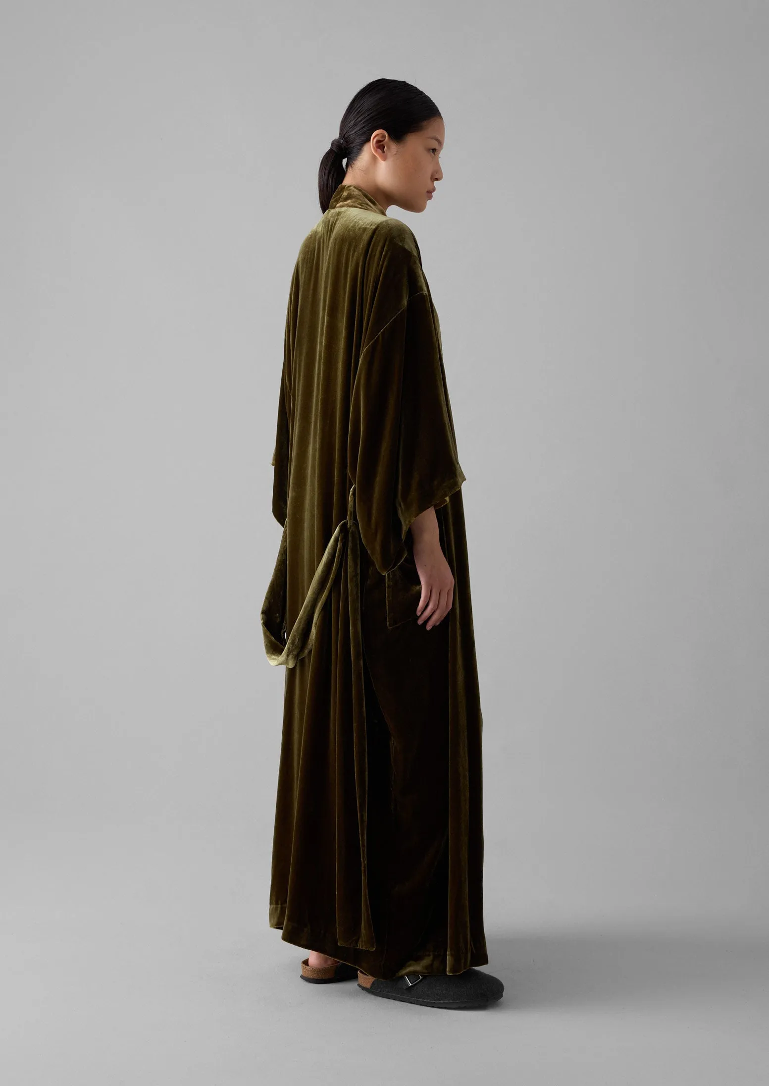 Silk Velvet Gown | Rich Olive sold by TOAST product image thumbnail 5