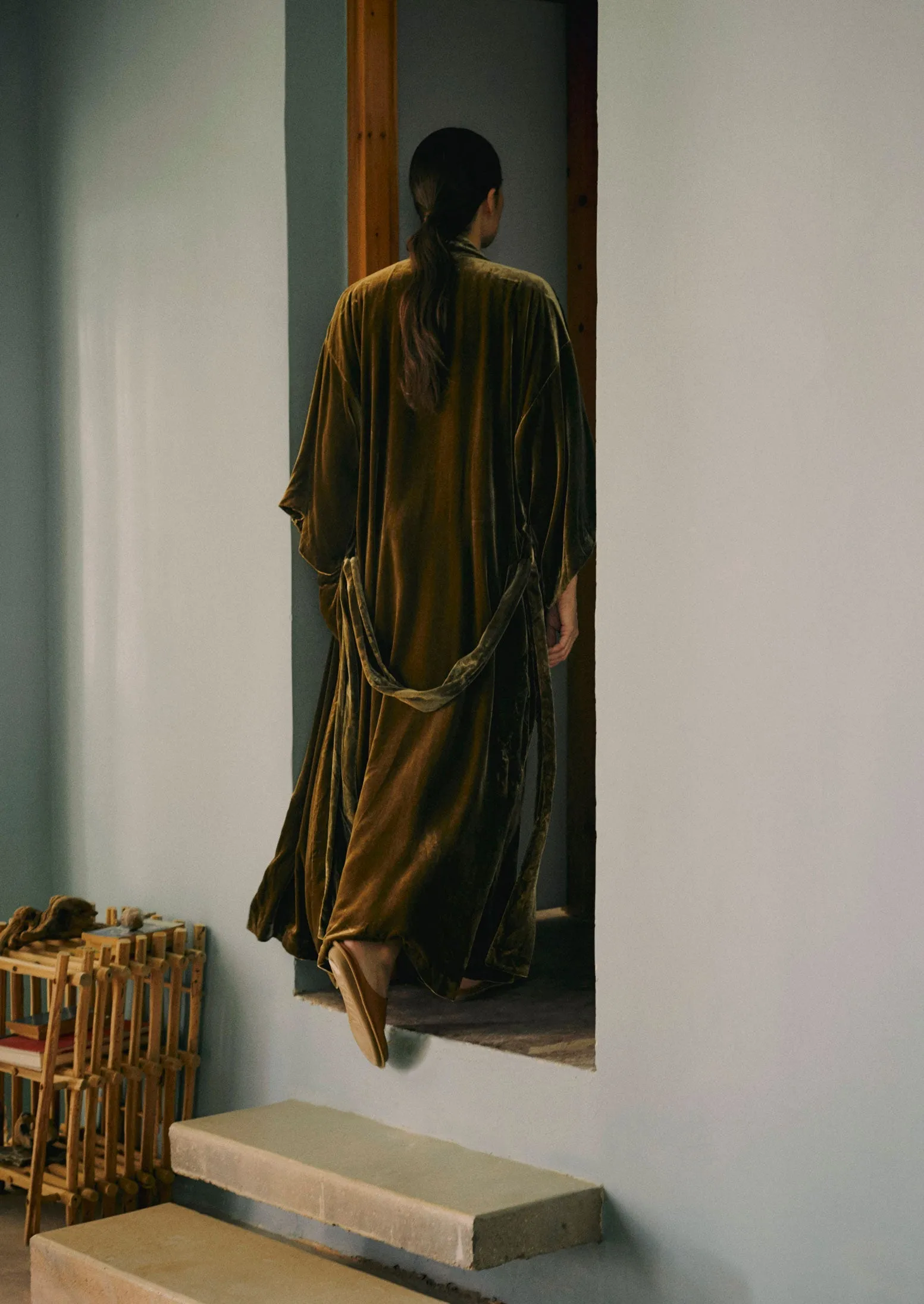 Silk Velvet Gown | Rich Olive sold by TOAST product image thumbnail 2