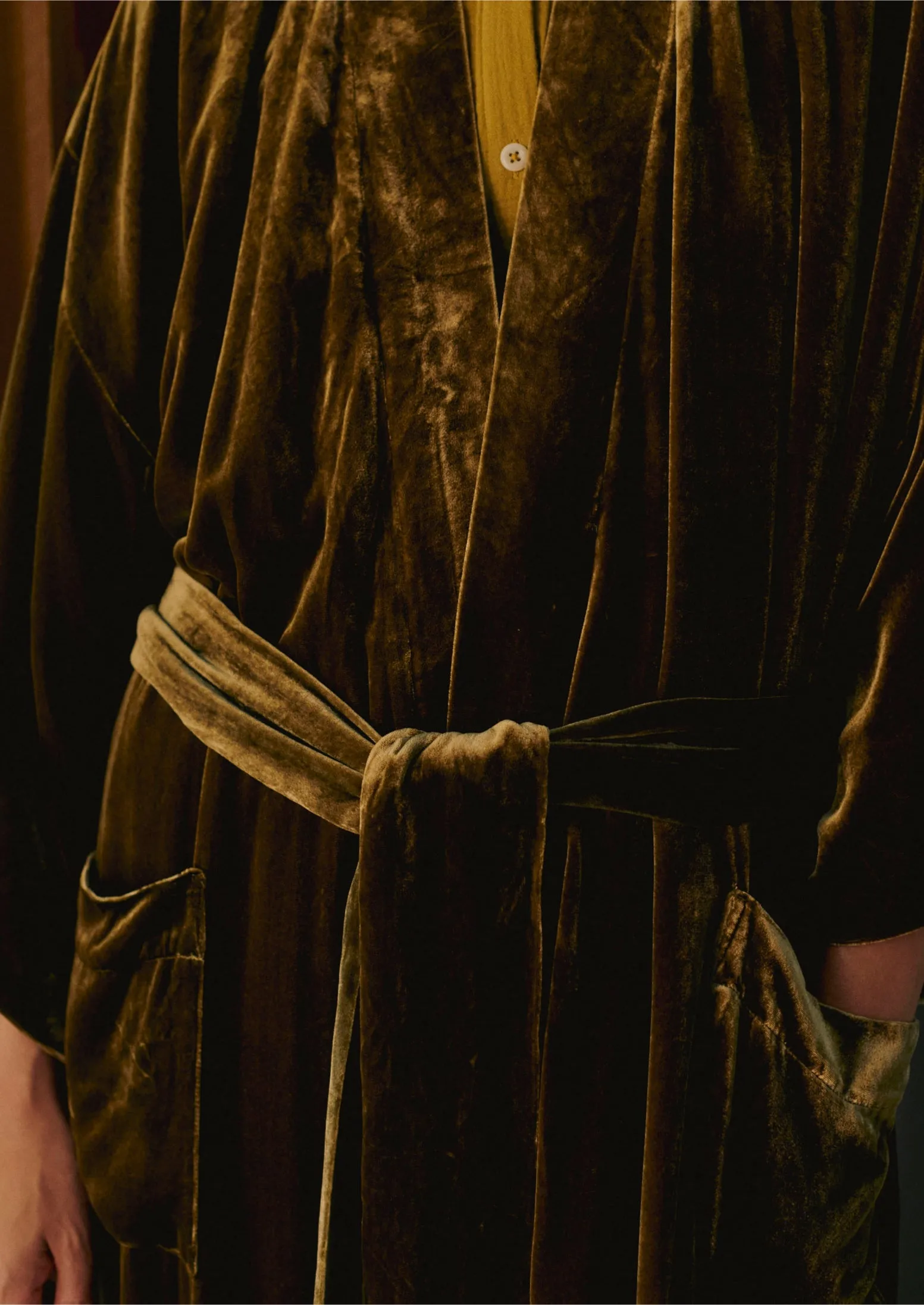 Silk Velvet Gown | Rich Olive sold by TOAST product image thumbnail 3