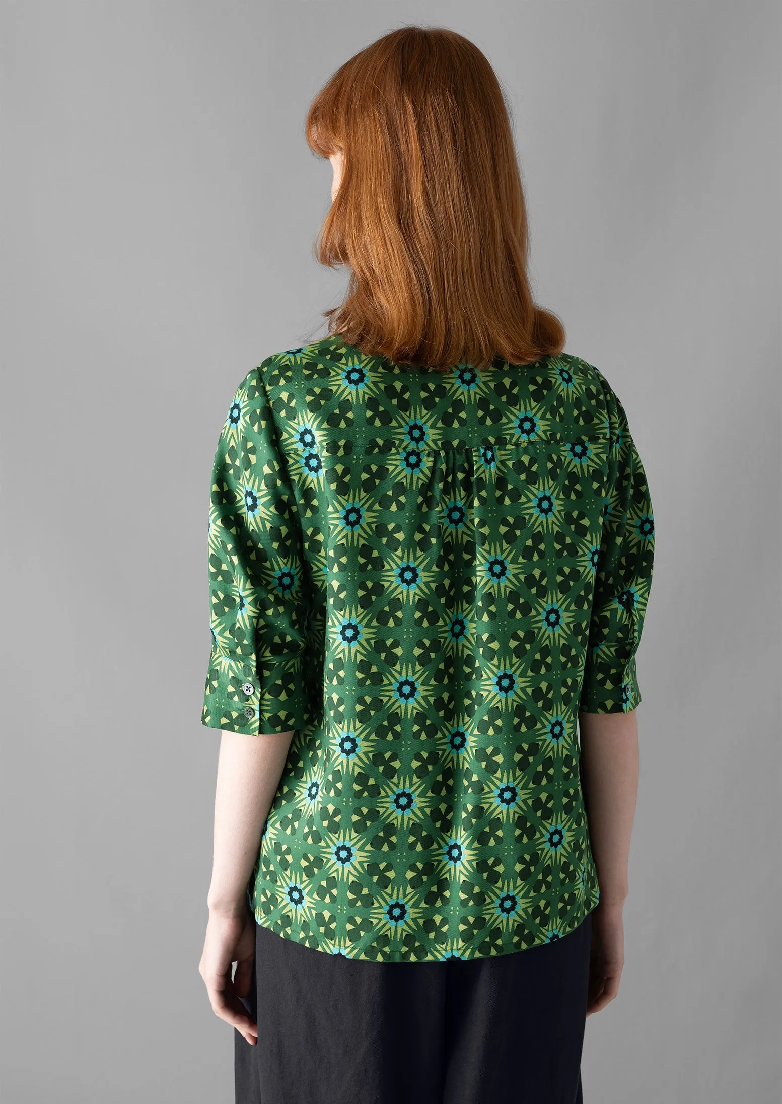 Gia Kaleidoscope Print Shirt | Emerald sold by TOAST product image thumbnail 4