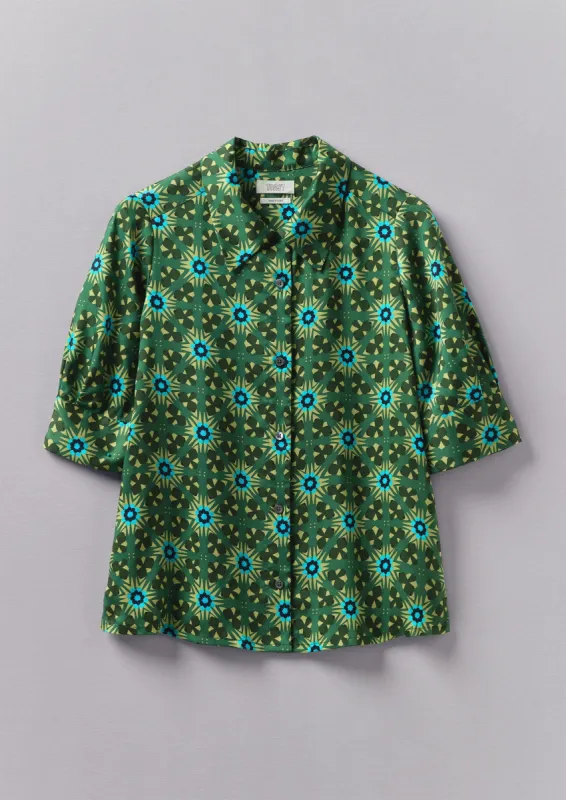 Gia Kaleidoscope Print Shirt | Emerald sold by TOAST