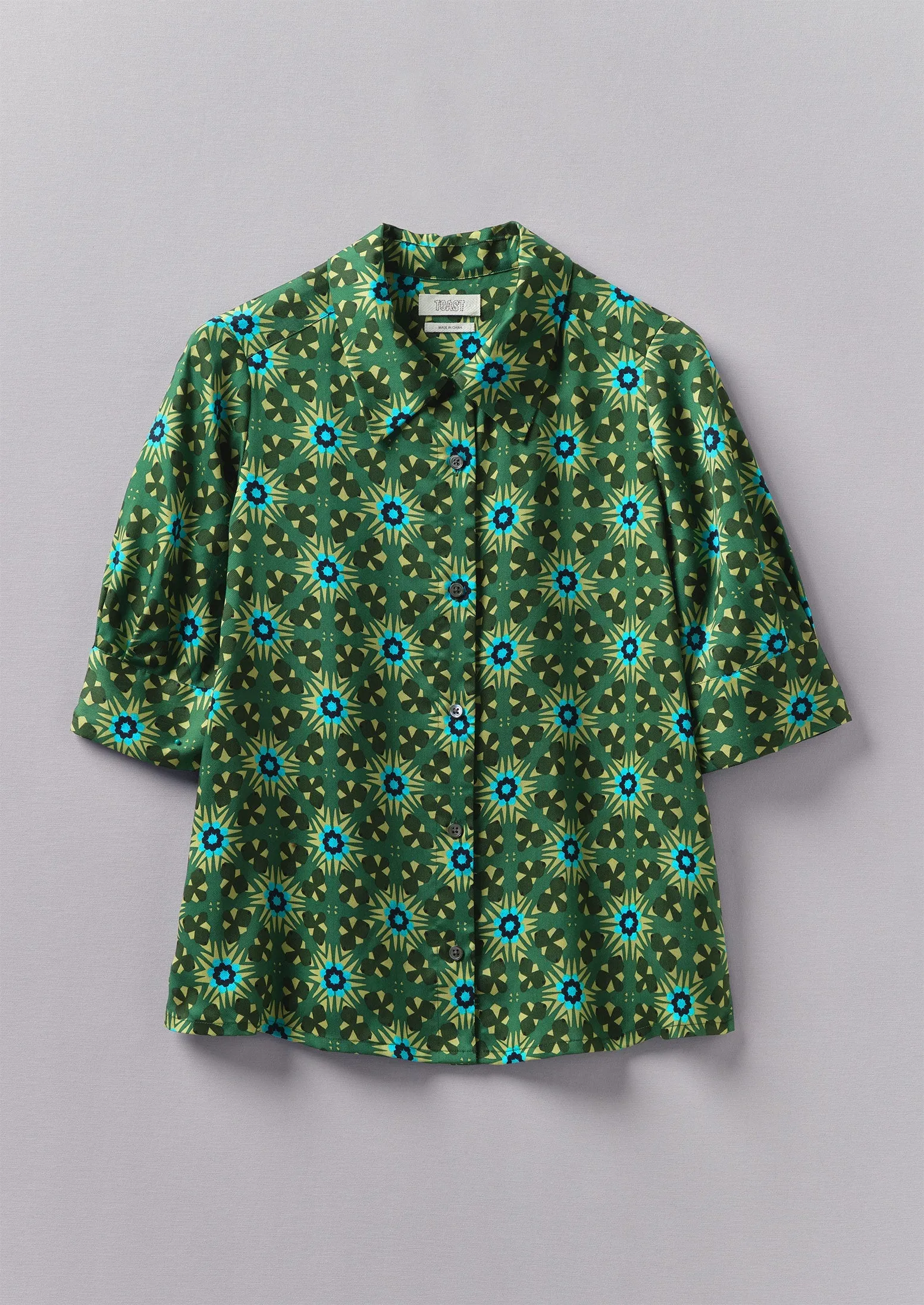 Gia Kaleidoscope Print Shirt | Emerald sold by TOAST