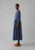 Check Crinkle Cotton Boat Neck Dress | Cobalt sold by TOAST