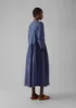 Check Crinkle Cotton Boat Neck Dress | Cobalt sold by TOAST