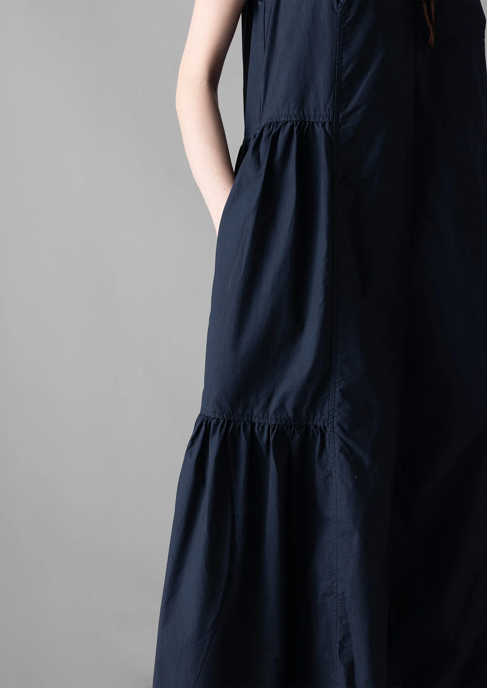 Tiered Cotton Poplin Dress | Liquorice Navy sold by TOAST product image thumbnail 3
