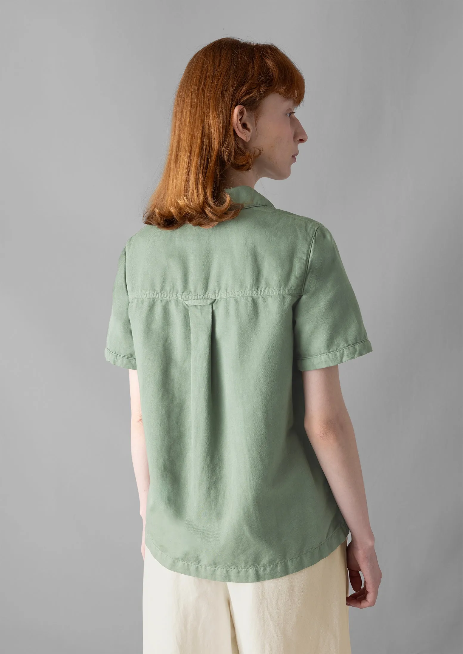 Cotton Linen Short Sleeve Shirt | Sage sold by TOAST product image thumbnail 4