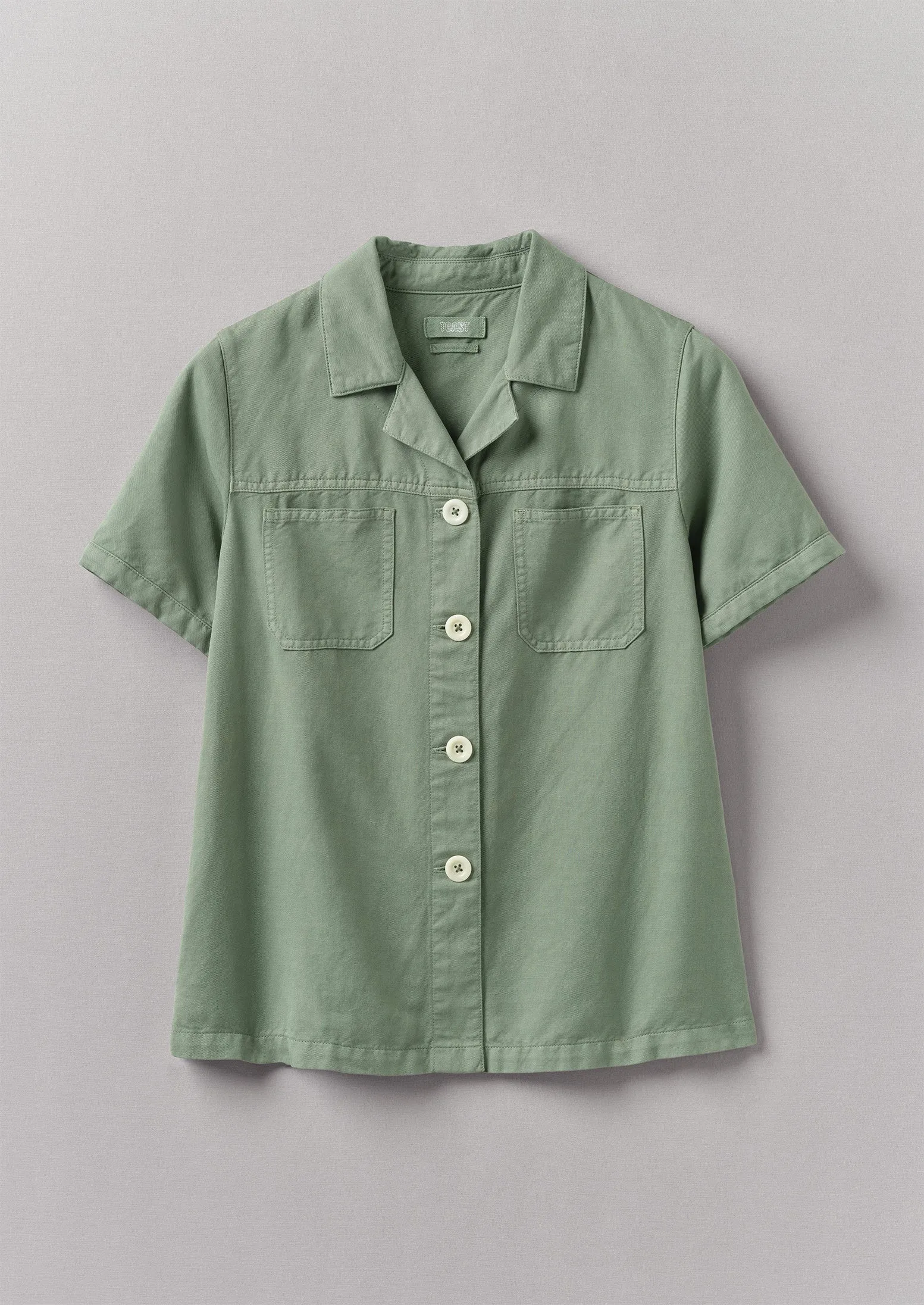 Cotton Linen Short Sleeve Shirt | Sage sold by TOAST