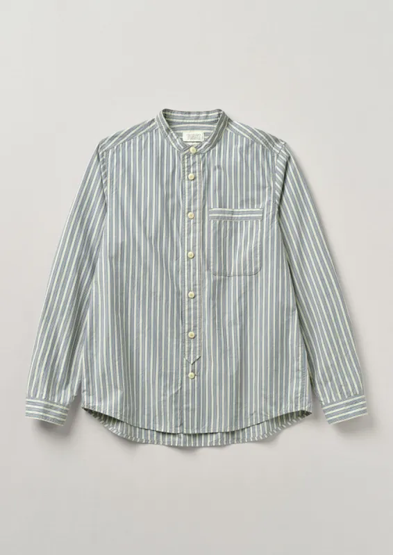 Jasper Stripe Organic Crinkle Cotton Shirt | Woad sold by TOAST