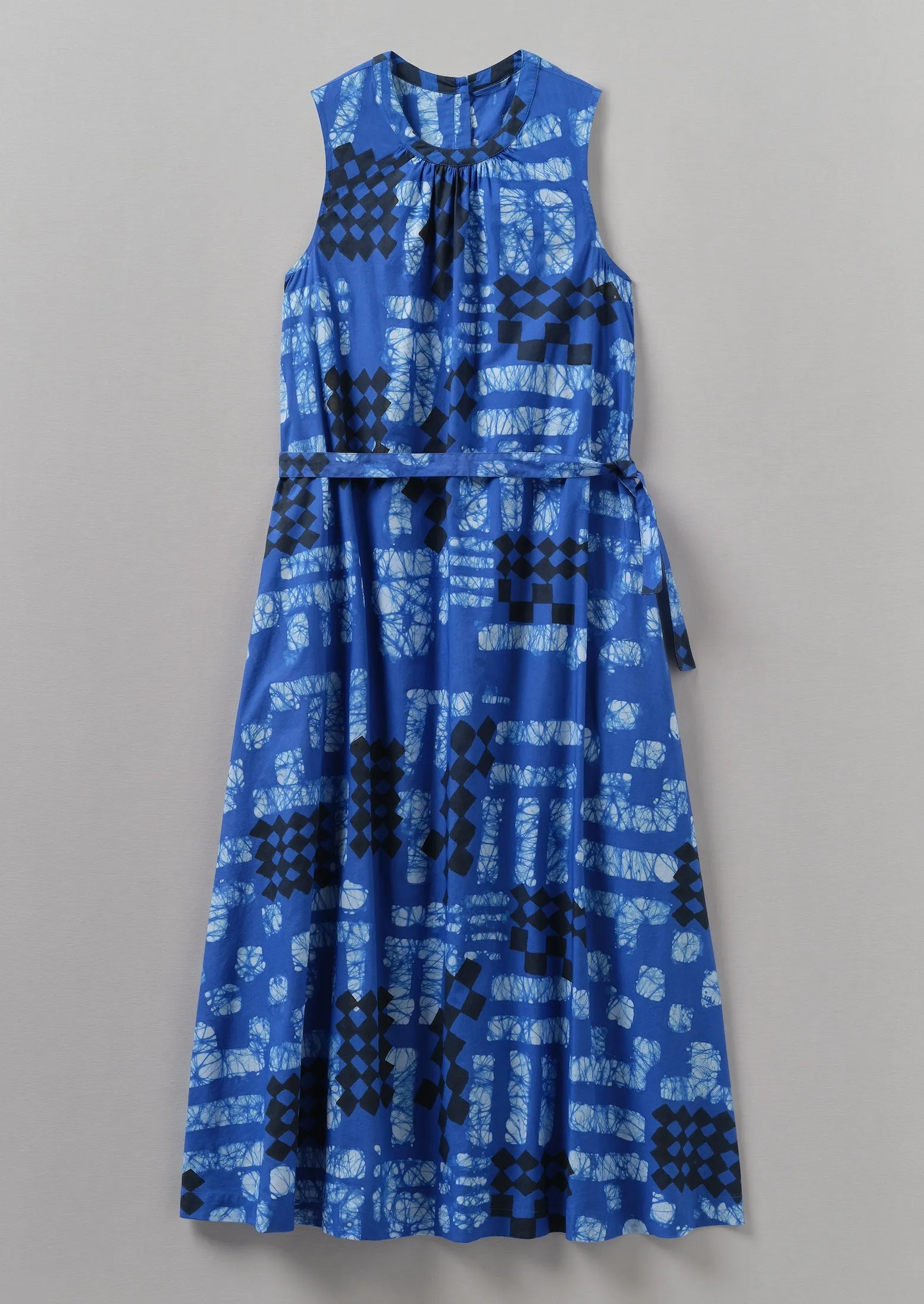 Block Print Batik Poplin Dress | Azurite Blue sold by TOAST