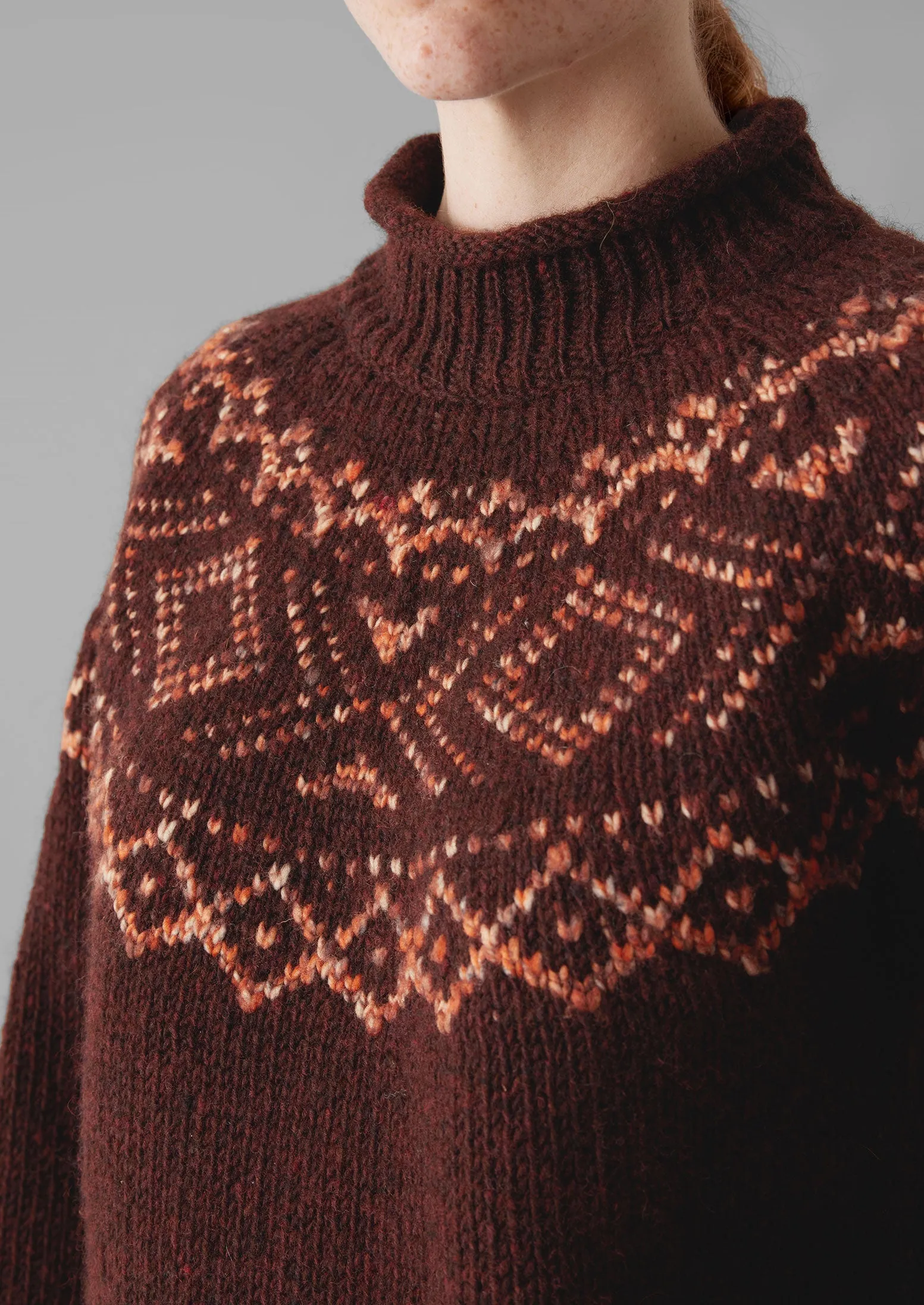 Graphic Yoke Sweater | Dark Red/Brick sold by TOAST product image thumbnail 4