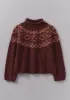 Graphic Yoke Sweater | Dark Red/Brick sold by TOAST