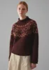 Graphic Yoke Sweater | Dark Red/Brick sold by TOAST