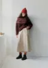 Graphic Yoke Sweater | Dark Red/Brick sold by TOAST