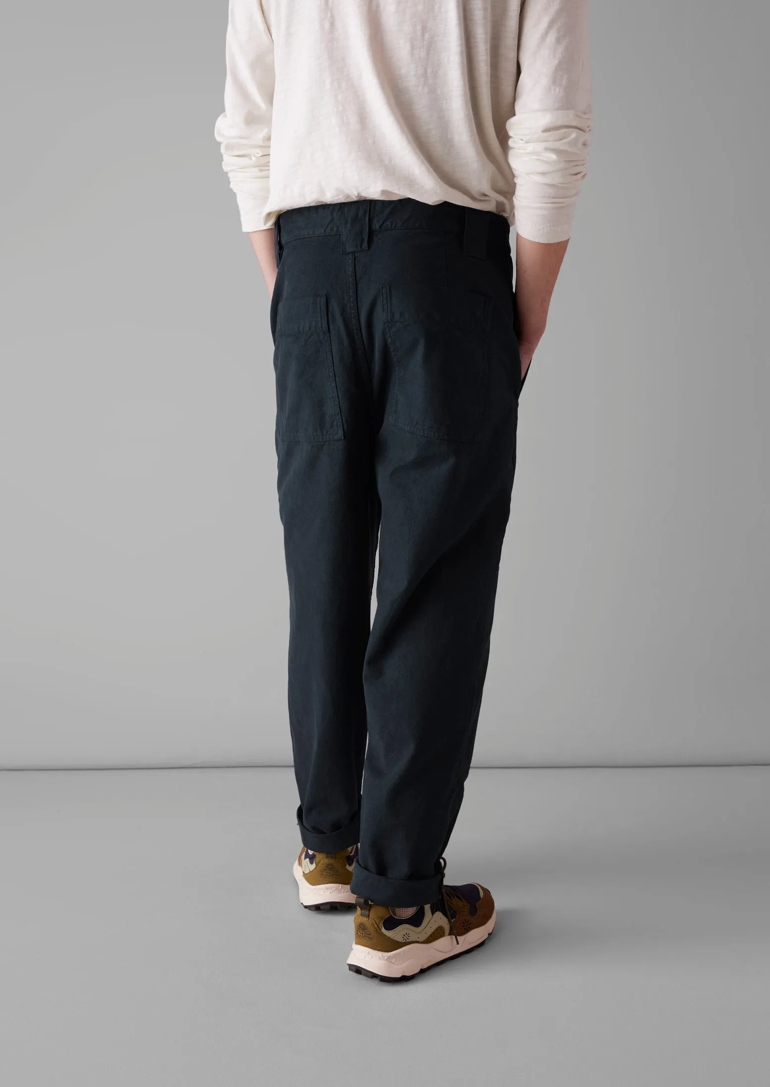 Cotton Canvas Tapered Trousers | Blue Navy sold by TOAST product image thumbnail 5