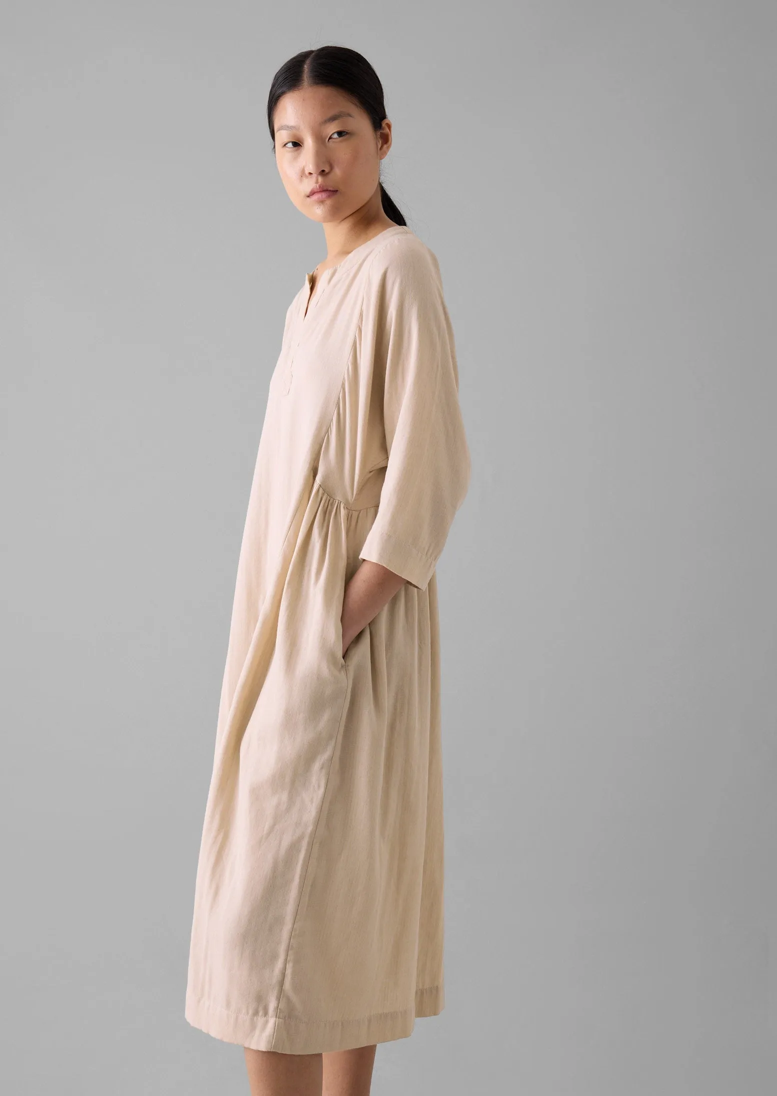 Soft Faced Cotton Nightdress | Soft Heather/Celery sold by TOAST product image thumbnail 4