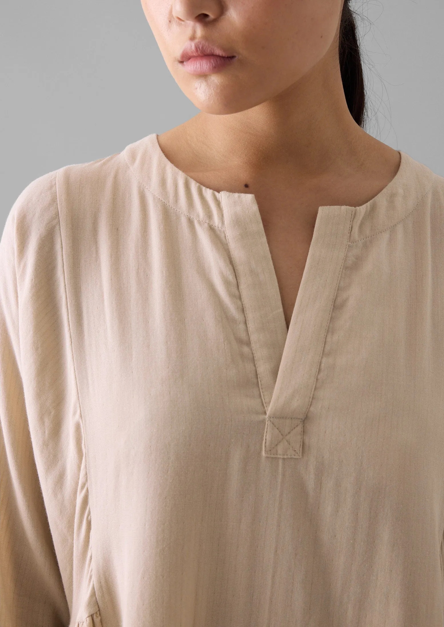 Soft Faced Cotton Nightdress | Soft Heather/Celery sold by TOAST product image thumbnail 5