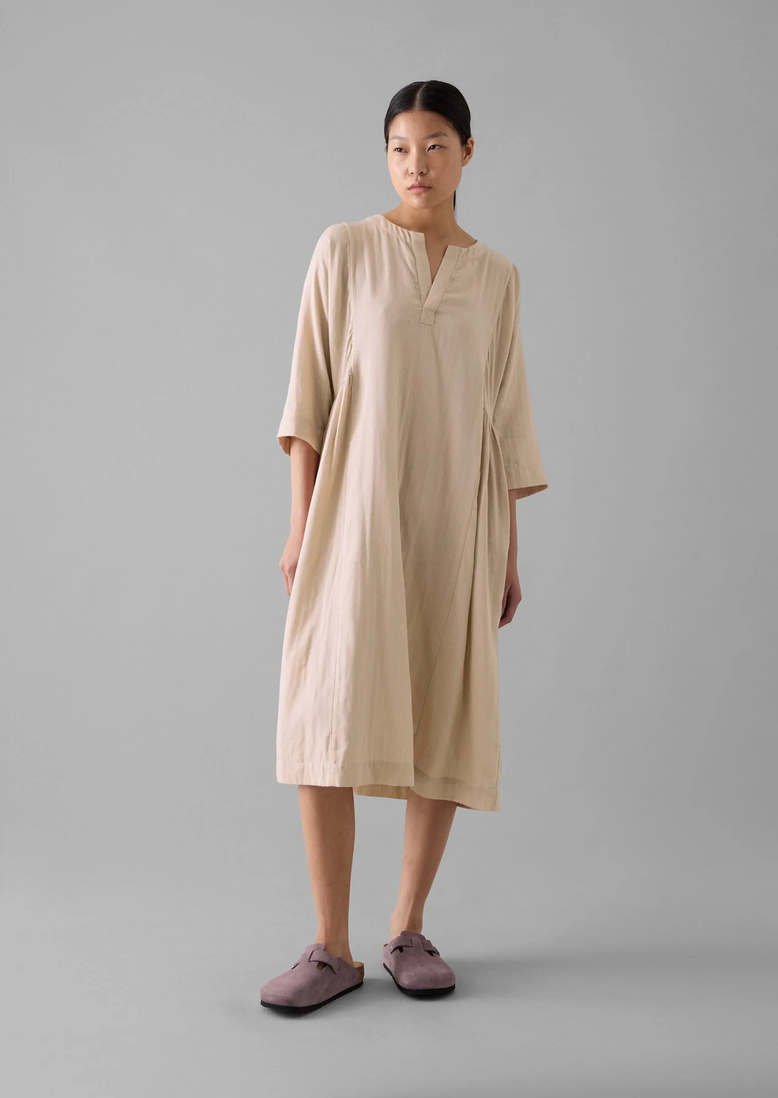 Soft Faced Cotton Nightdress | Soft Heather/Celery sold by TOAST product image thumbnail 2