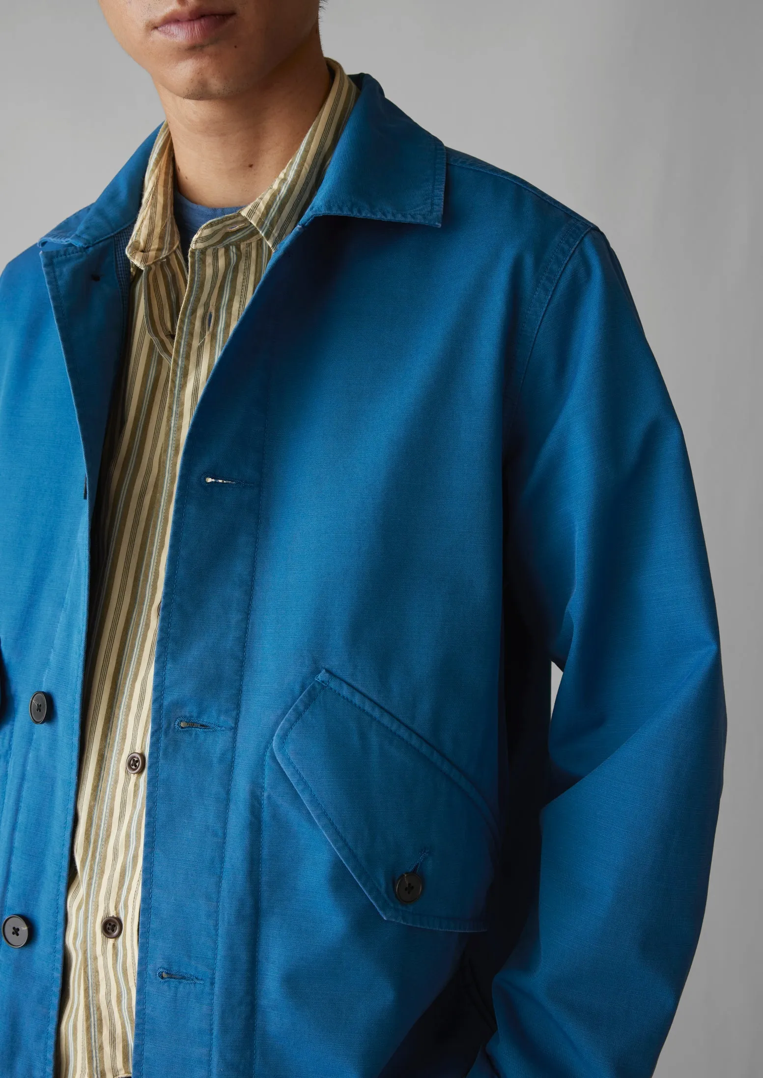 Garment Dyed Organic Cotton Coach Jacket | Flask Blue sold by TOAST product image thumbnail 5