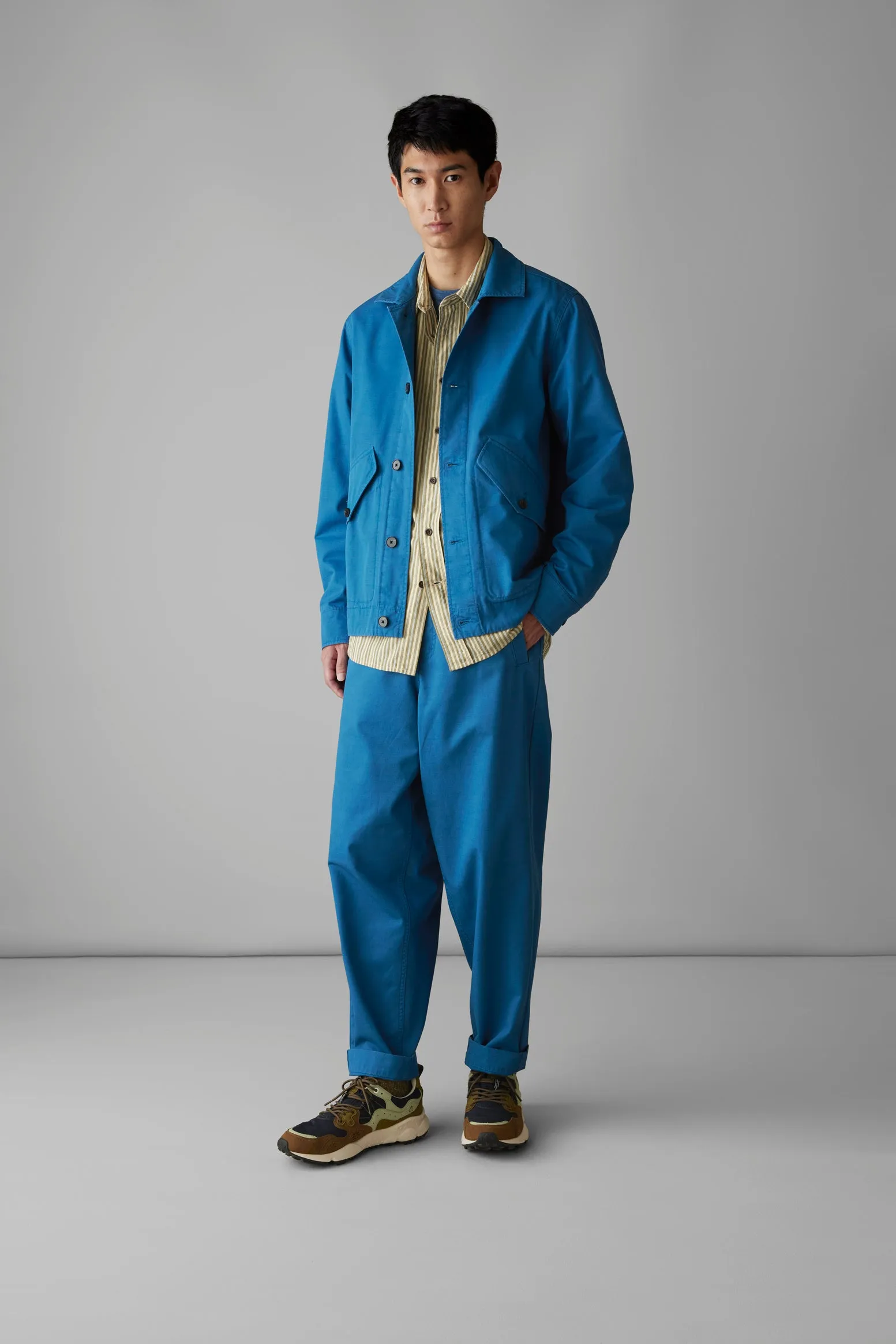 Garment Dyed Organic Cotton Coach Jacket | Flask Blue sold by TOAST product image thumbnail 3