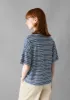Scoop Neck Stripe Organic Cotton Tee | Thistle/Putty sold by TOAST