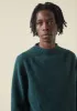Crew Neck British Wool Seamless Sweater | Petrol sold by TOAST