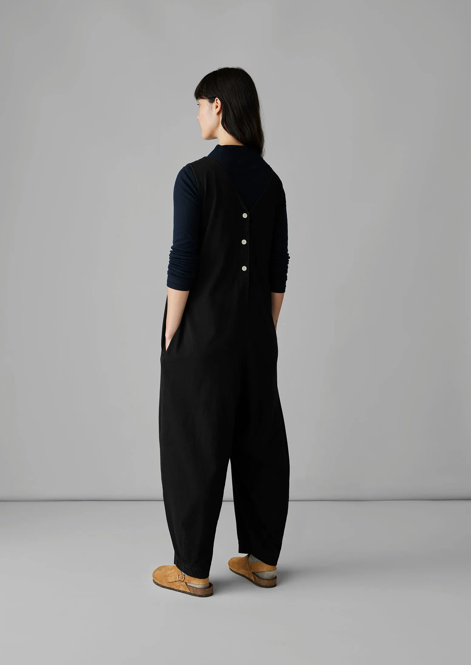 V-Neck Cotton Jersey Jumpsuit | Washed Black sold by TOAST product image thumbnail 5