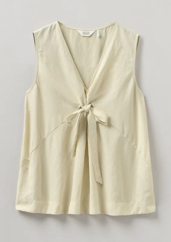 Tie Front Silk Linen Sleeveless Top | Canvas sold by TOAST