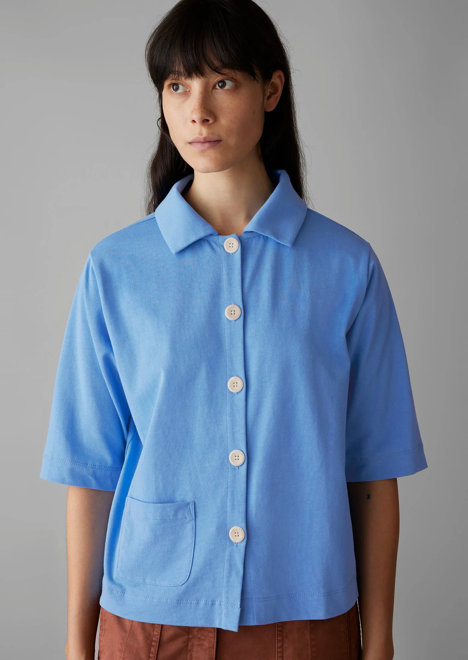 Dry Organic Cotton Jersey Shirt | Cornflower sold by TOAST product image thumbnail 3