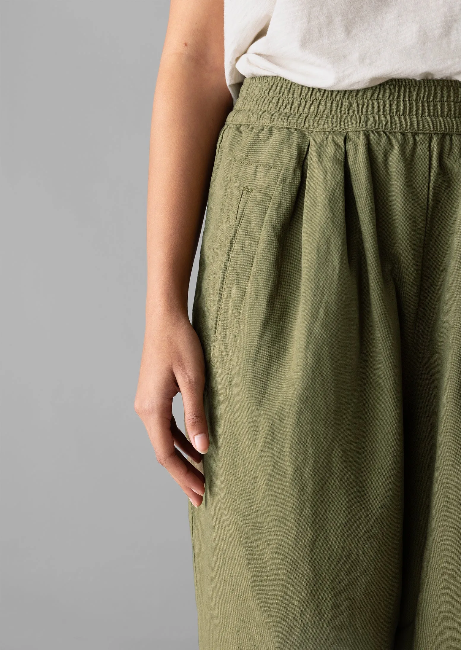 Cotton Linen Canvas Barrel Leg Trousers | Oil Cloth sold by TOAST product image thumbnail 4