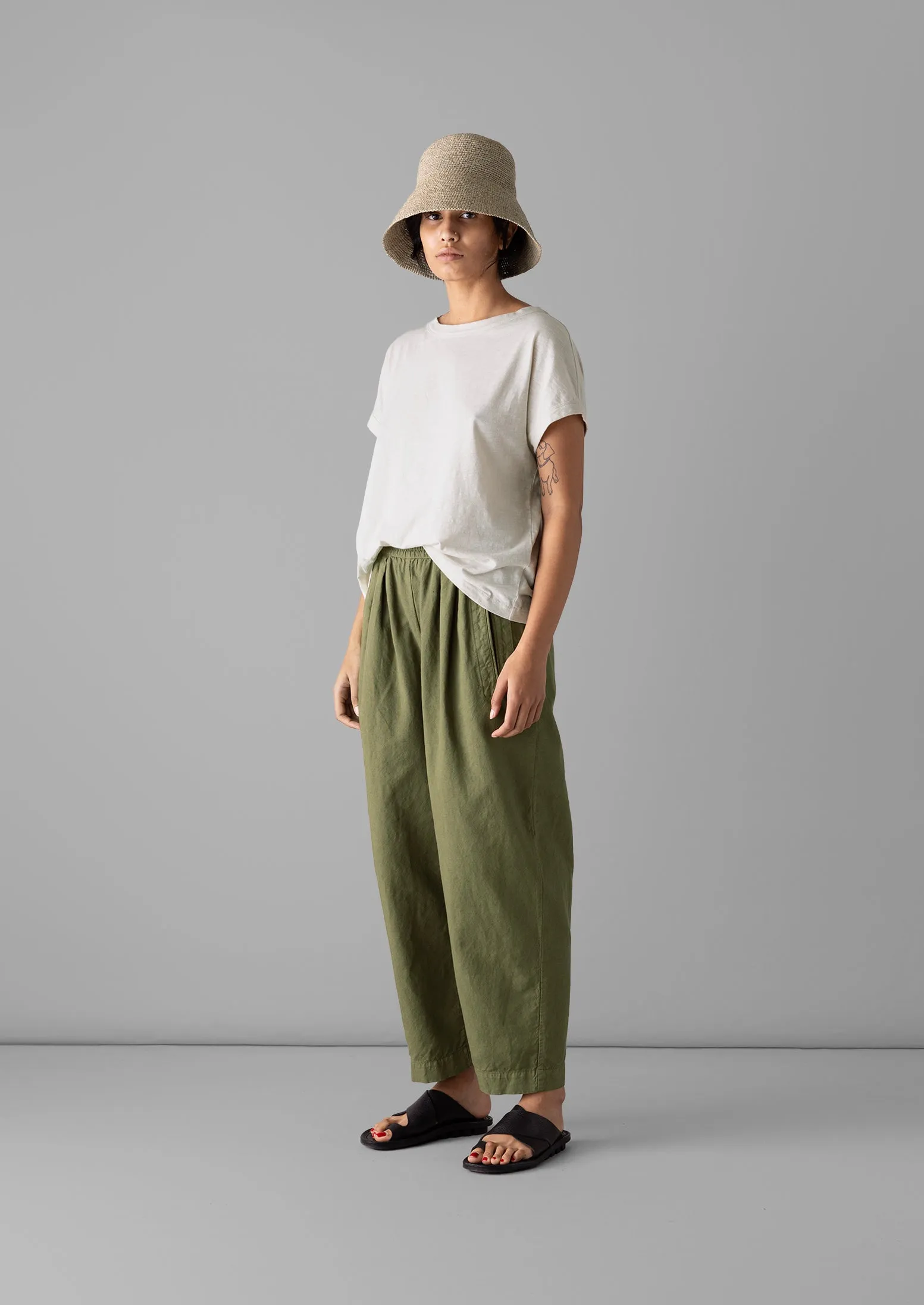 Cotton Linen Canvas Barrel Leg Trousers | Oil Cloth sold by TOAST product image thumbnail 3