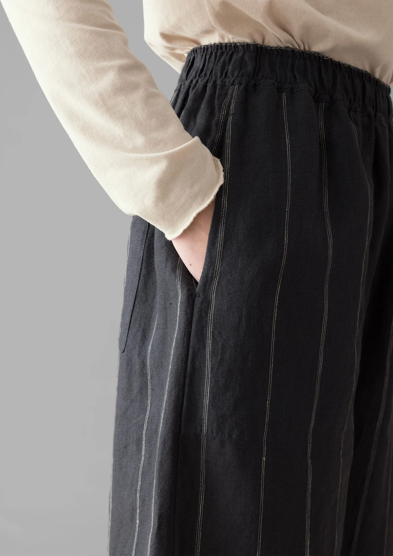 Stripe Linen Trousers | Onyx sold by TOAST product image thumbnail 5