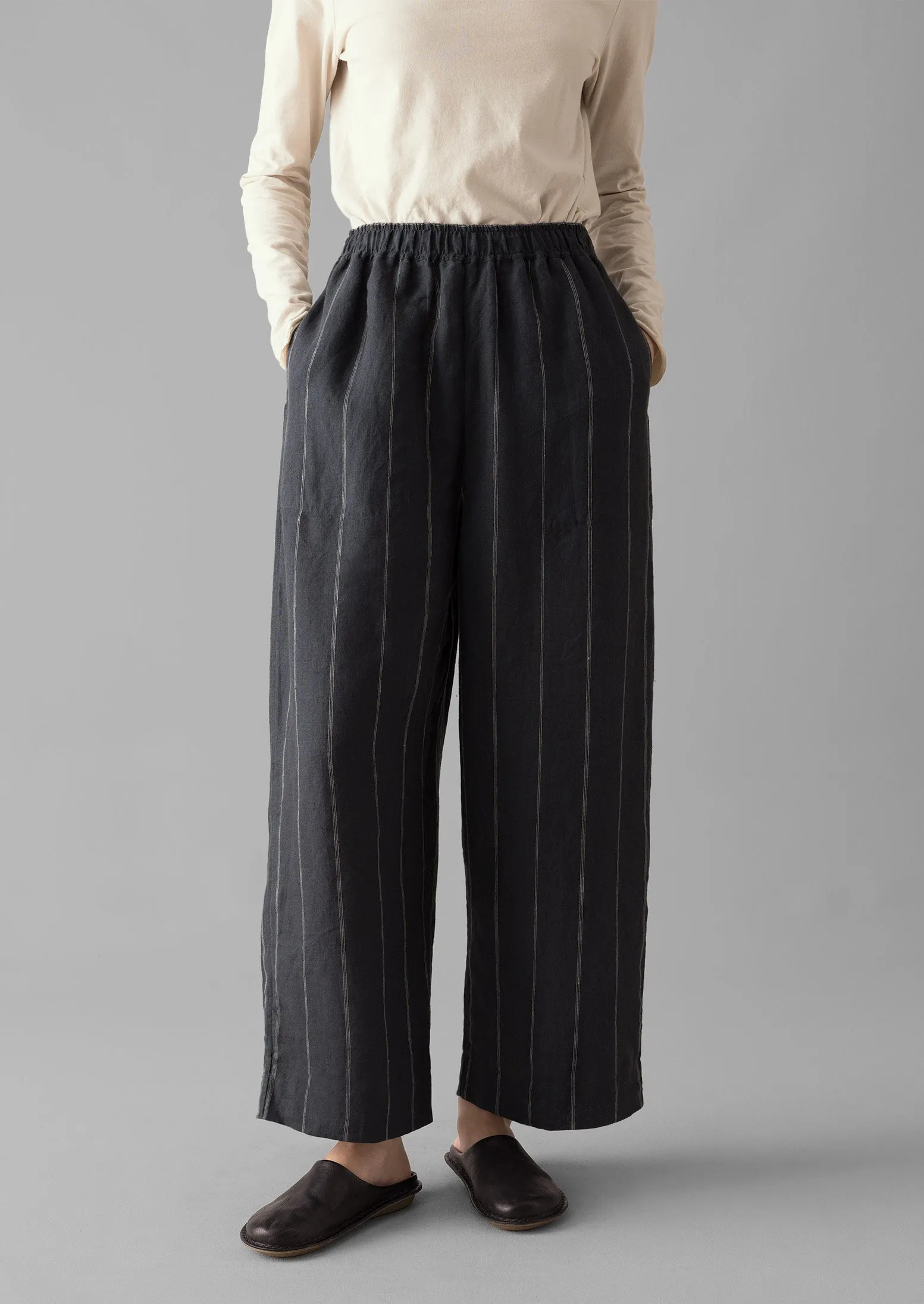 Stripe Linen Trousers | Onyx sold by TOAST product image thumbnail 2