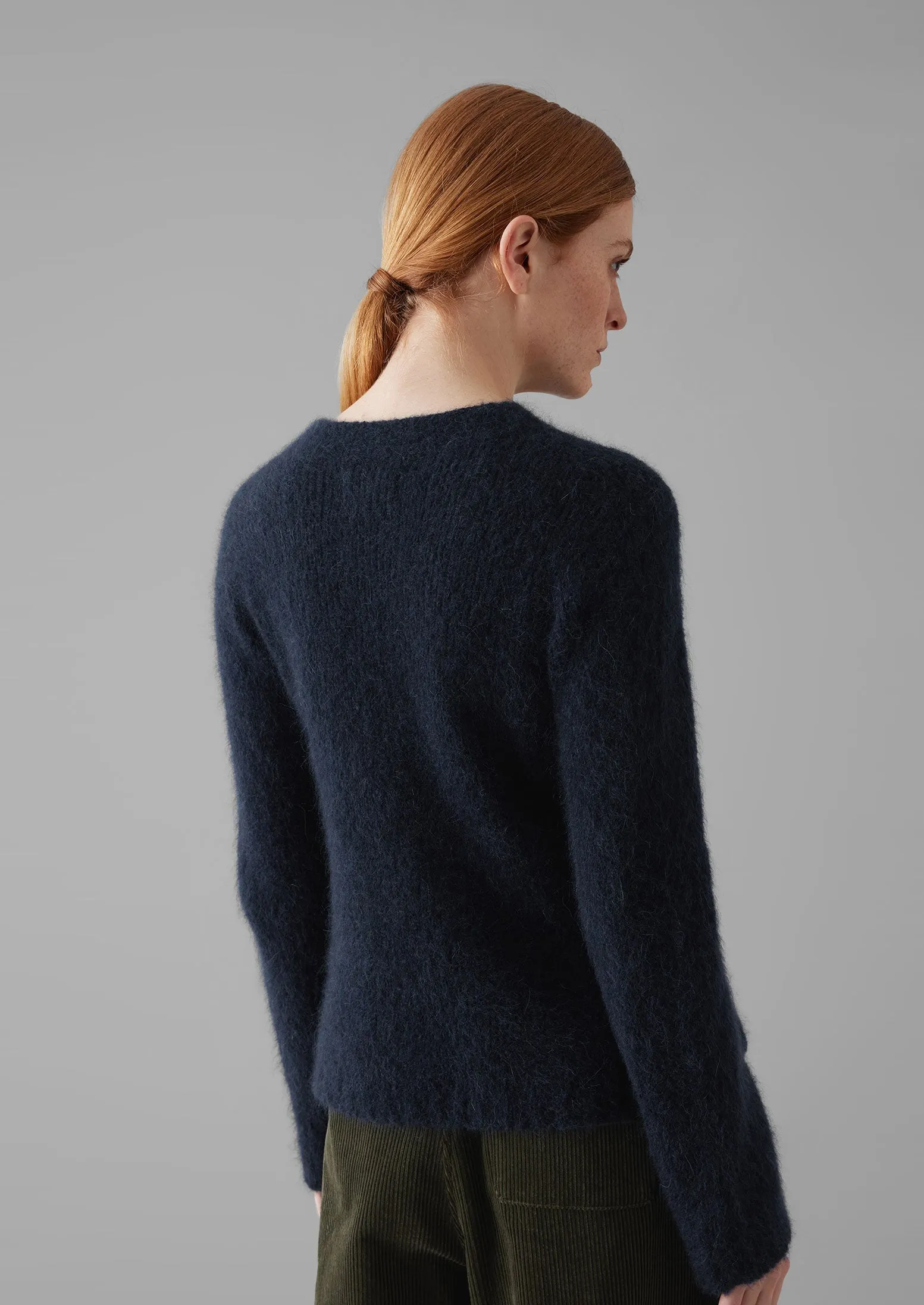 Brushed Alpaca High Neck Sweater | Navy sold by TOAST product image thumbnail 4