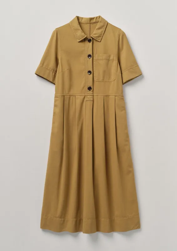 Garment Dyed Lightweight Denim Dress | Walnut sold by TOAST