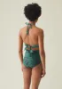 Recycled Flotsam Print Bikini Bottoms | Sea Green sold by TOAST