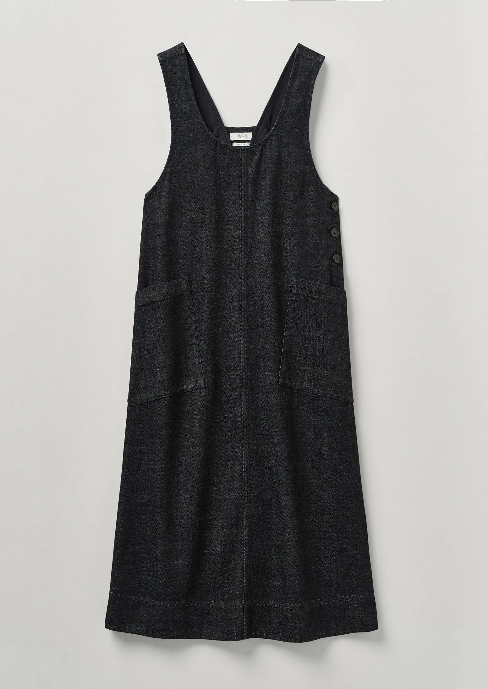 A Line Denim Pinafore Dress | Indigo sold by TOAST