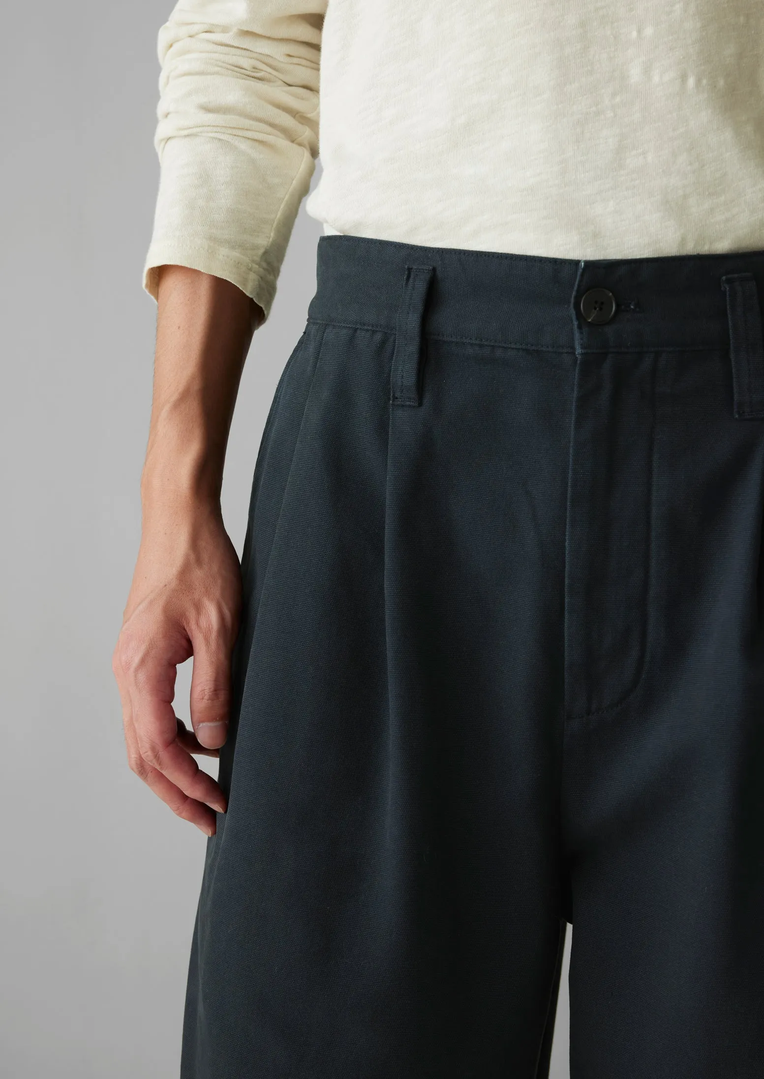 Bill Cotton Wide Leg Trousers | Dark Navy sold by TOAST product image thumbnail 4
