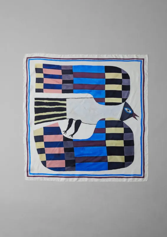 Isobel Harvey Bird Print Bandana | Ecru/Multi sold by TOAST