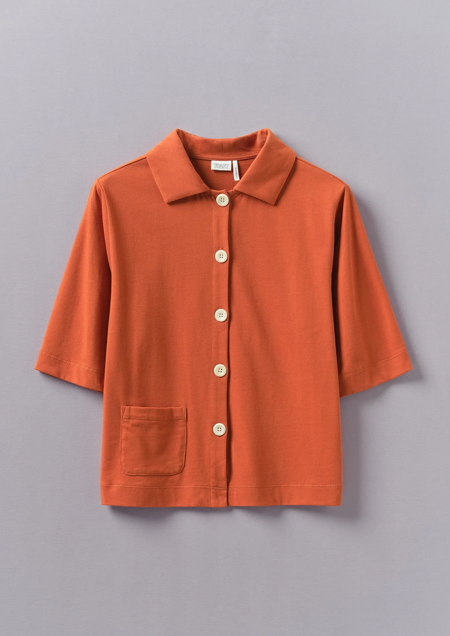 Dry Organic Cotton Jersey Shirt | Russet Orange sold by TOAST