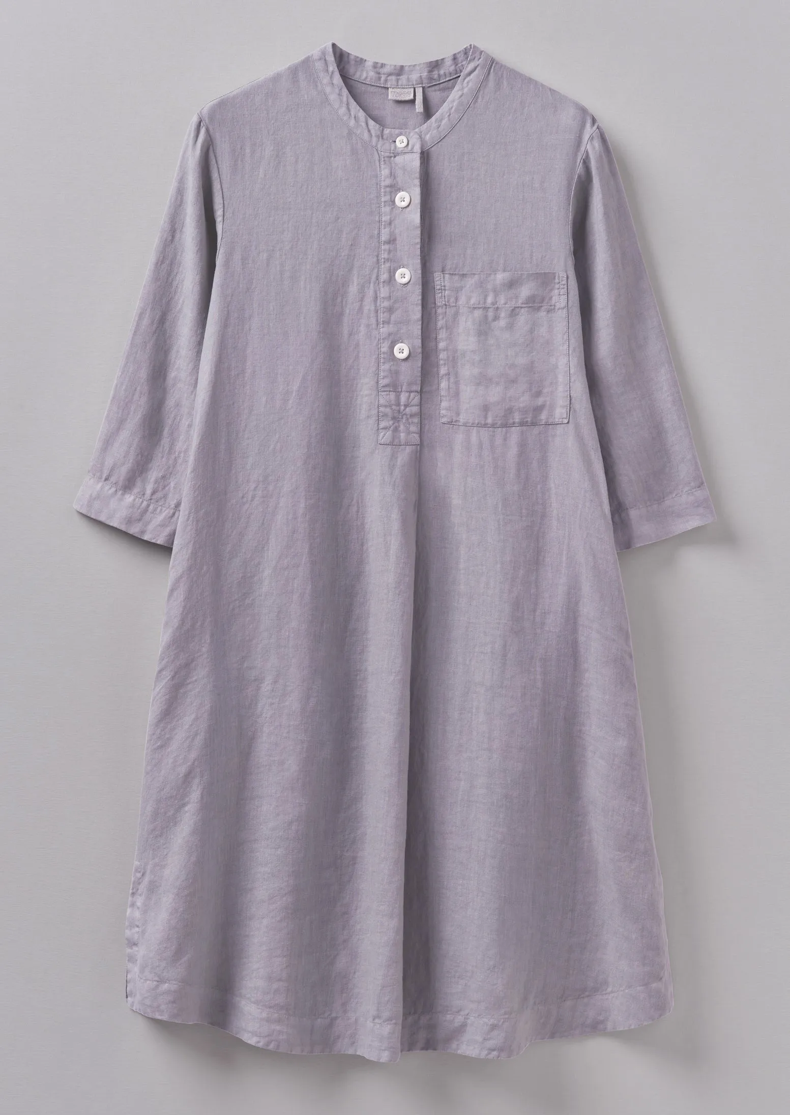 Half Placket Lightweight Linen Lounge Dress | Blue Stone sold by TOAST
