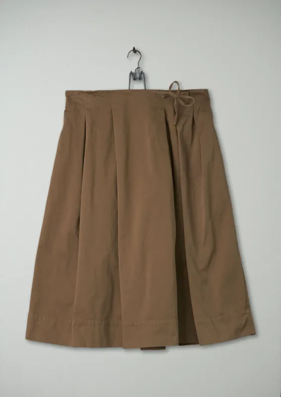 Reworn Cotton Sateen Skirt Size 14 (085) | Sand sold by TOAST
