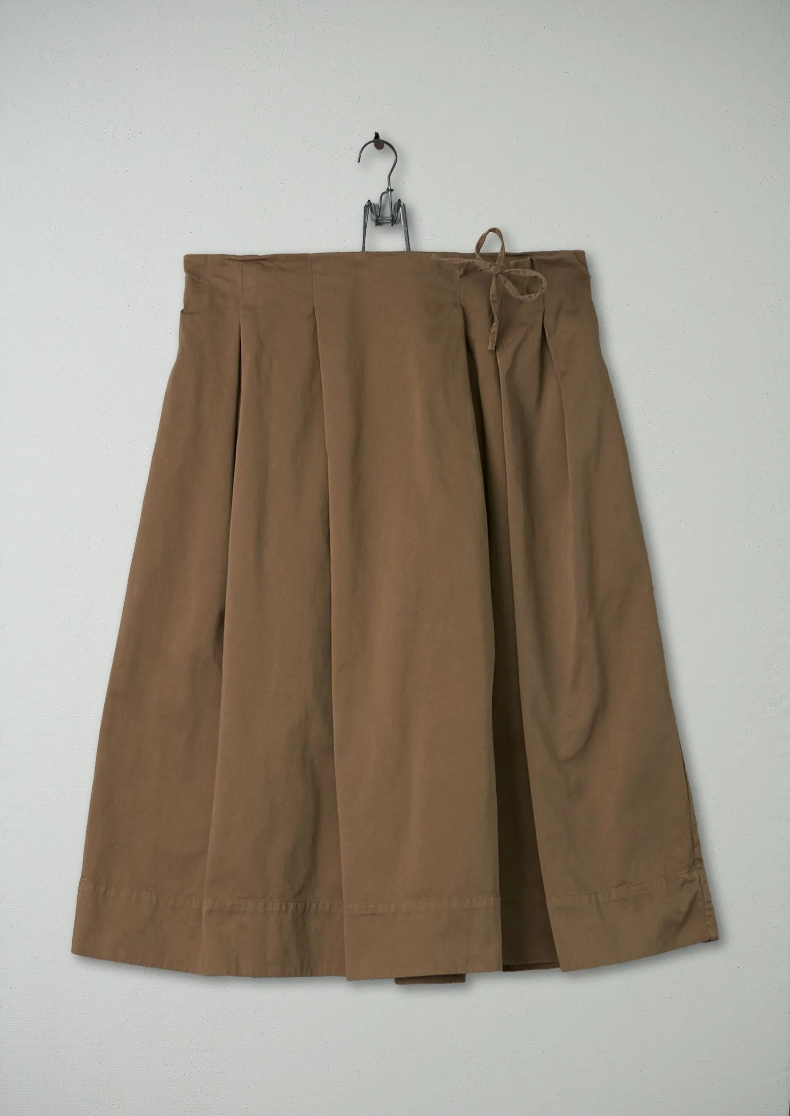 Reworn Cotton Sateen Skirt Size 14 (085) | Sand sold by TOAST