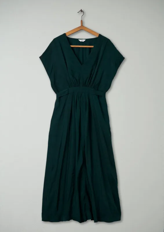 Reworn Trailing Leaf Pintuck Dress Size 12 (440) | Multi