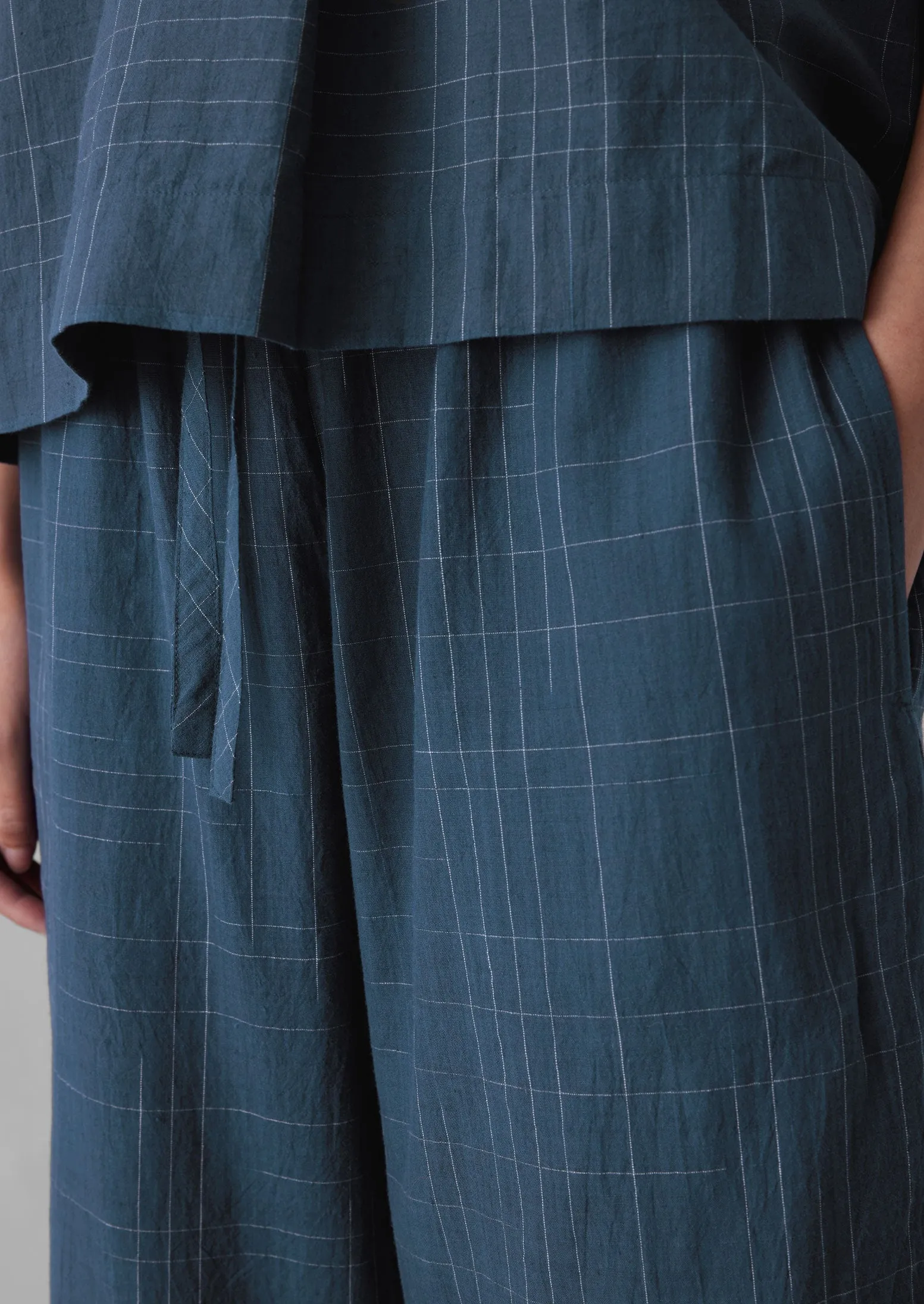 Sketched Check Cotton Pyjama Trousers | Twilight/Ecru sold by TOAST product image thumbnail 4