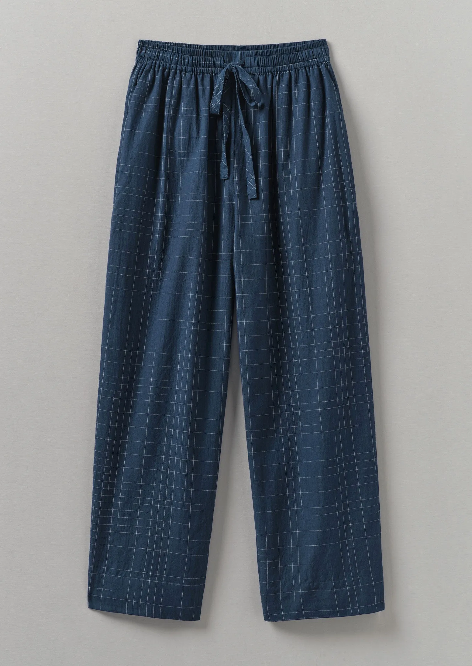 Sketched Check Cotton Pyjama Trousers | Twilight/Ecru sold by TOAST