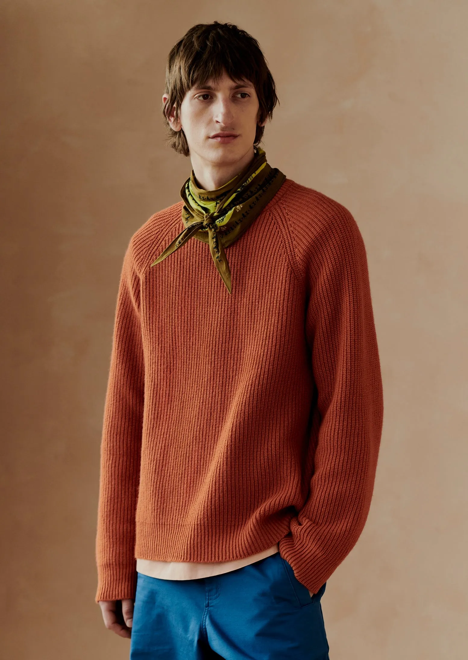 Fisherman Rib Cotton Wool Sweater | Pumpkin sold by TOAST product image thumbnail 2