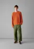 Fisherman Rib Cotton Wool Sweater | Pumpkin sold by TOAST
